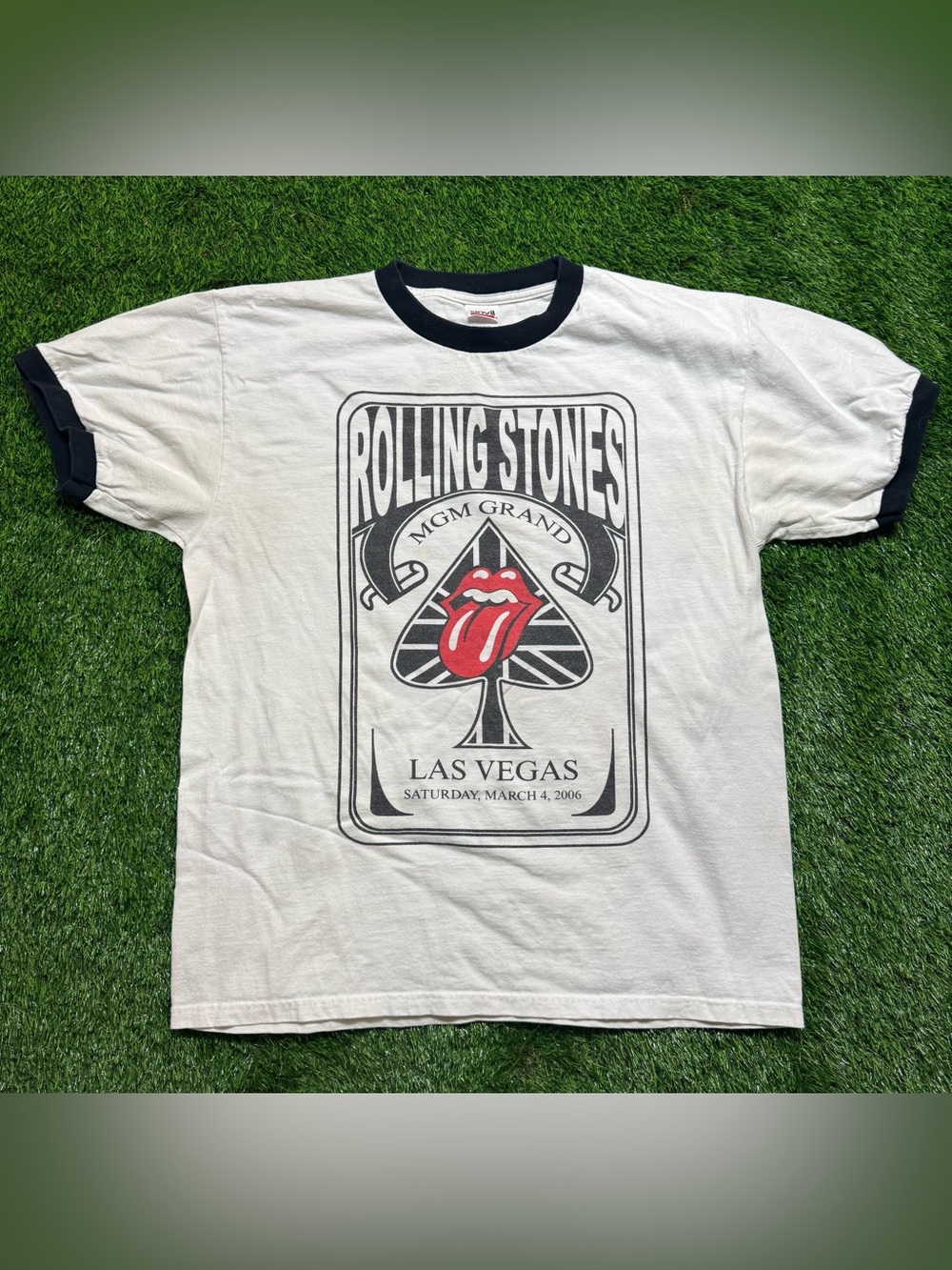 Rolling Stones 2006 MGM Grand Las Vegas Ringer Tee‎ L Double Sided Concert